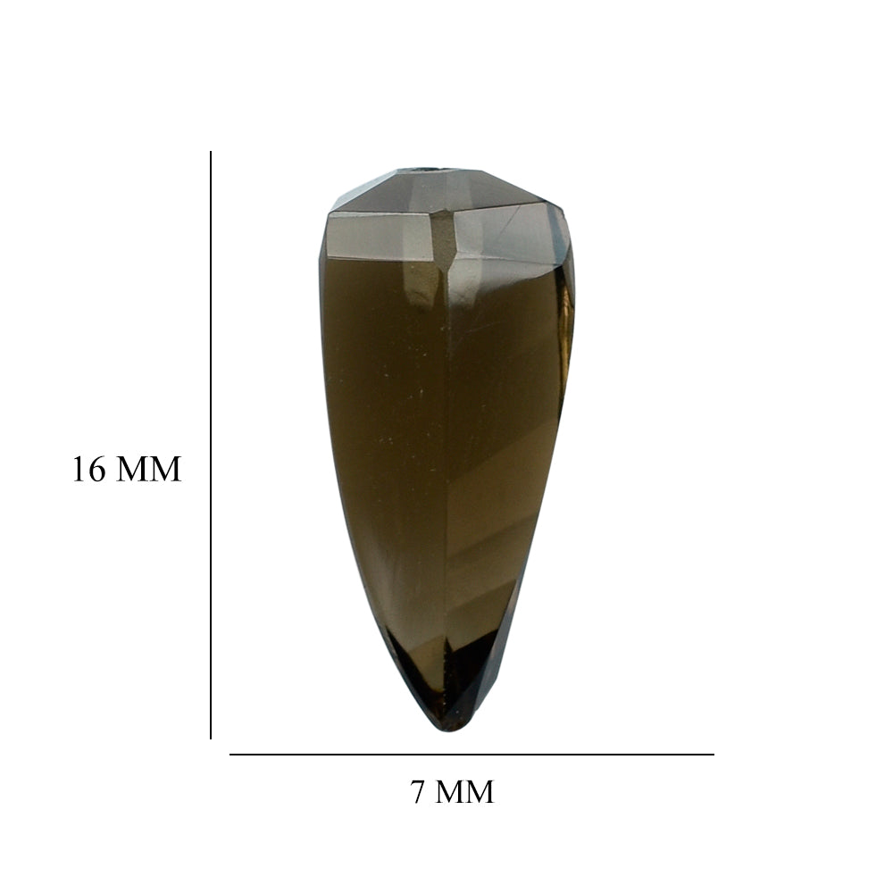 SMOKY QUARTZ LADY FINGER (DES#19) (HALF DRILL) (MEDIUM) 16X7MM 5.66 Cts.
