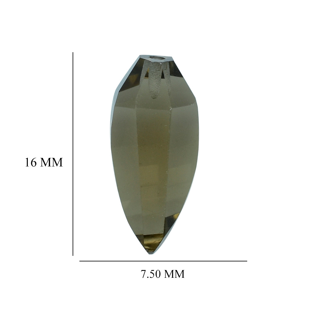 SMOKY QUARTZ LADY FINGER (DES#19) (HALF DRILL) (LITE) 16X7.50MM 6.30 Cts.
