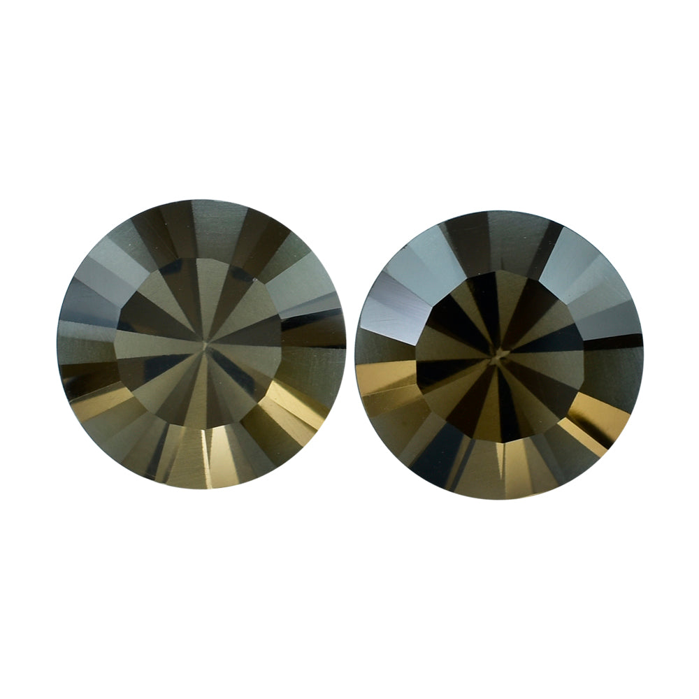 SMOKY QUARTZ DIAMOND CUT ONE FACETED POLISH AND ONE SIDE UNPOLISH (MEDIUM) 14MM 8.13 Cts.