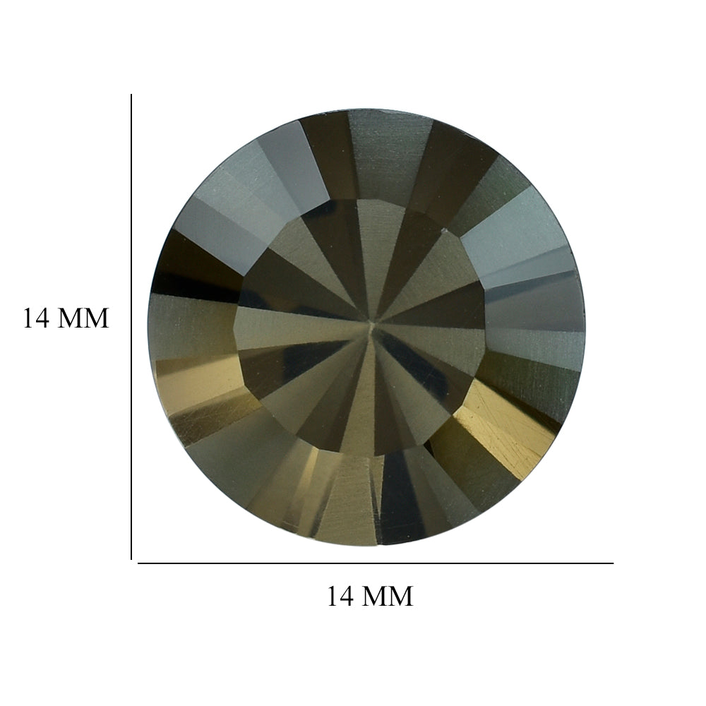 SMOKY QUARTZ DIAMOND CUT ONE FACETED POLISH AND ONE SIDE UNPOLISH (MEDIUM) 14MM 8.13 Cts.