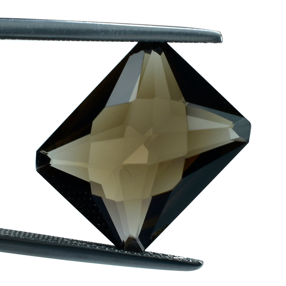 SMOKY QUARTZ SPECIAL CHECKER CUT OCTAGON (DES#57) (DARK) 16X13MM 10.69 Cts.