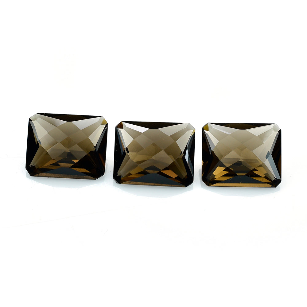 SMOKY QUARTZ SPECIAL CHECKER CUT OCTAGON (DES#57) (DARK) 16X13MM 10.69 Cts.