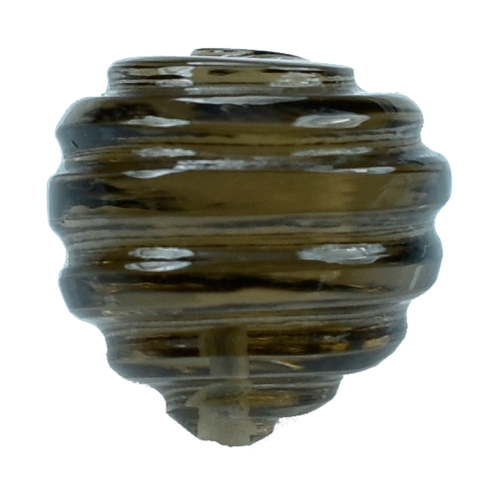 SMOKY QUARTZ CUT BEYBLADES (DES#32) (HALF DRILL) (DARK) 10MM 6.65 Cts.