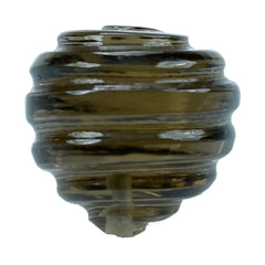 SMOKY QUARTZ CUT BEYBLADES (DES#32) (HALF DRILL) (DARK) 10MM 6.65 Cts.