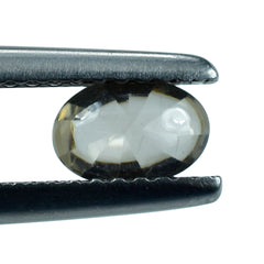 SMOKY QUARTZ BUFFTOP TWISTED CONCAVE OVAL (LITE) 6X4MM 0.48 Cts.
