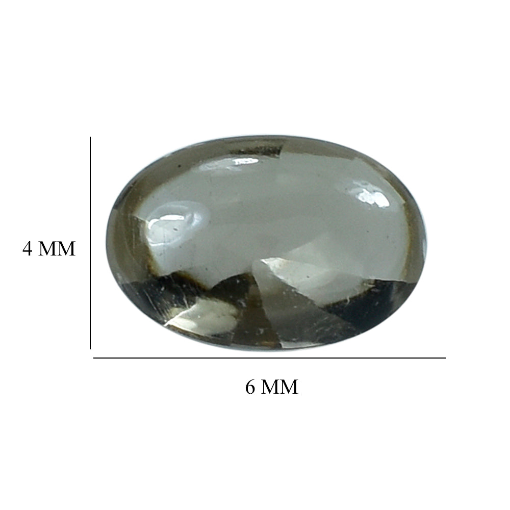 SMOKY QUARTZ BUFFTOP TWISTED CONCAVE OVAL (LITE) 6X4MM 0.48 Cts.