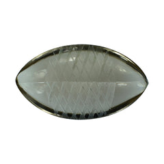 SMOKY QUARTZ BUFFTOP CARVED BACK MARQUISE (DES#104) (LITE) 18X10MM 6.25 Cts.