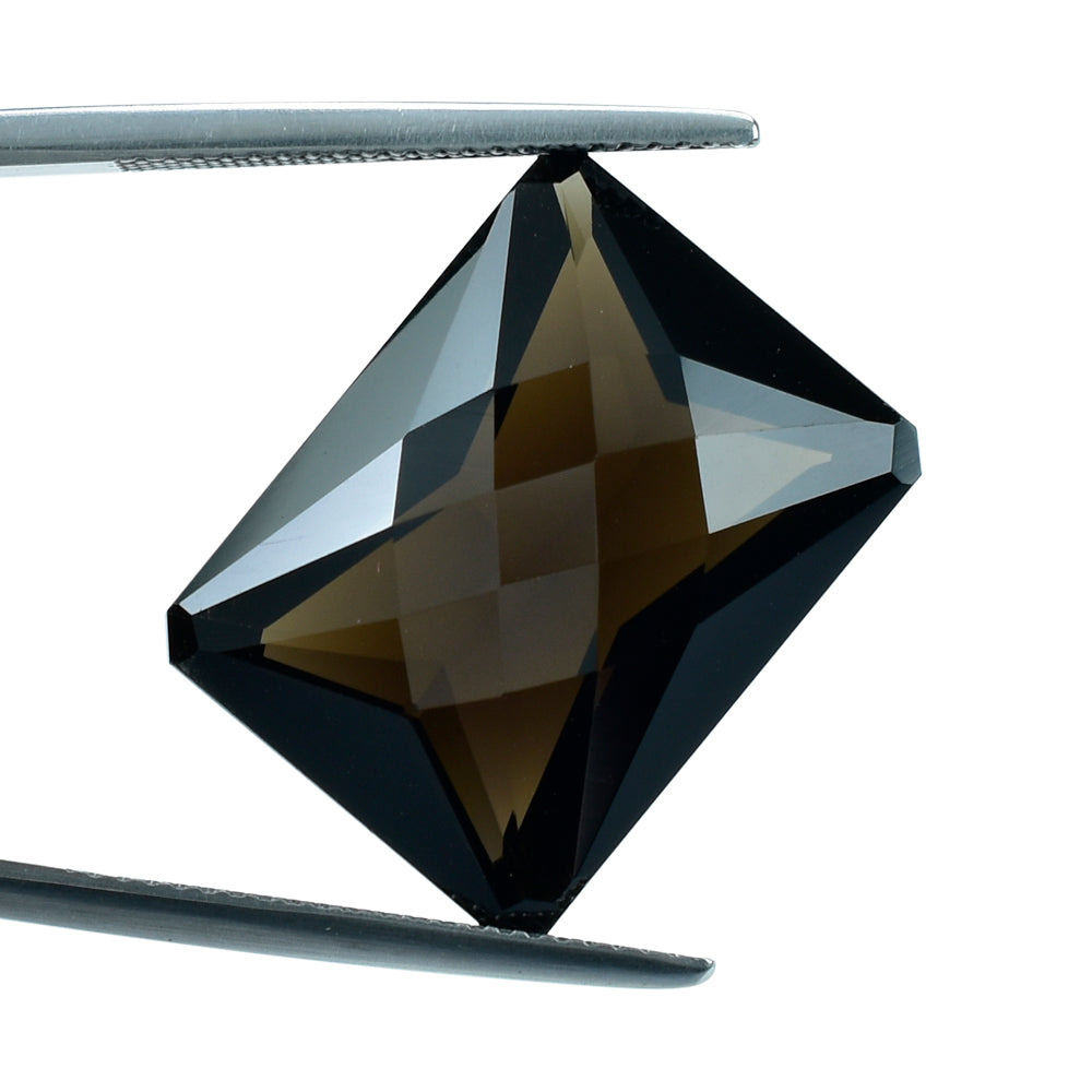 SMOKY QUARTZ SPECIAL CHECKER CUT OCTAGON (DES#7) (DARK) 20X15MM 20 Cts.