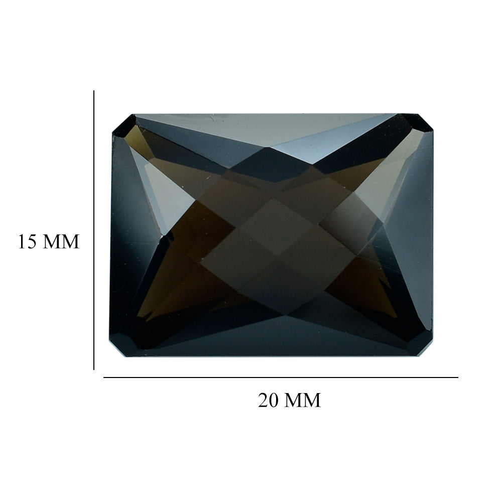 SMOKY QUARTZ SPECIAL CHECKER CUT OCTAGON (DES#7) (DARK) 20X15MM 20 Cts.
