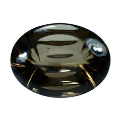 SMOKY QUARTZ BUFFTOP CONCAVE BACK OVAL (DES#105) (MEDIUM) 16X12MM 8.52 Cts.