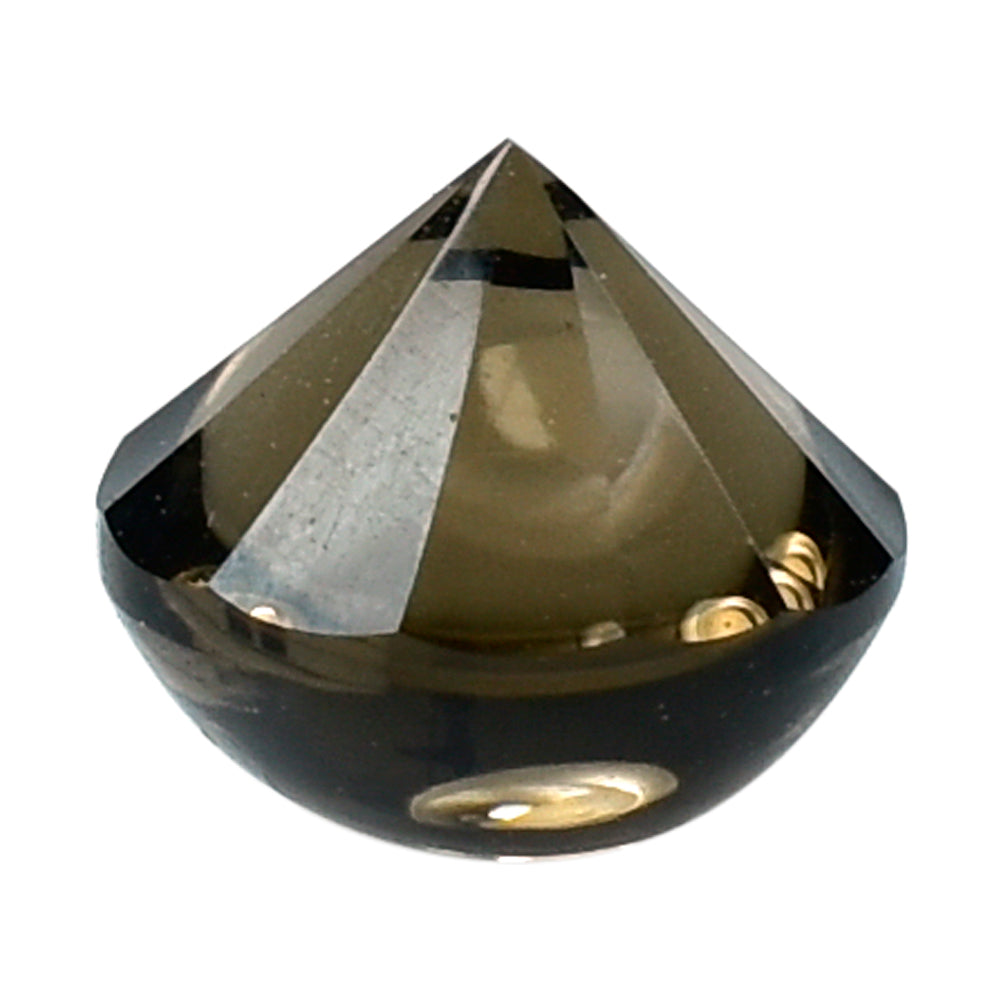 SMOKY QUARTZ BUFFTOP TWISTED CONCAVE BACK ROUND (DES#31) (LITE) 6MM 1.02 Cts.