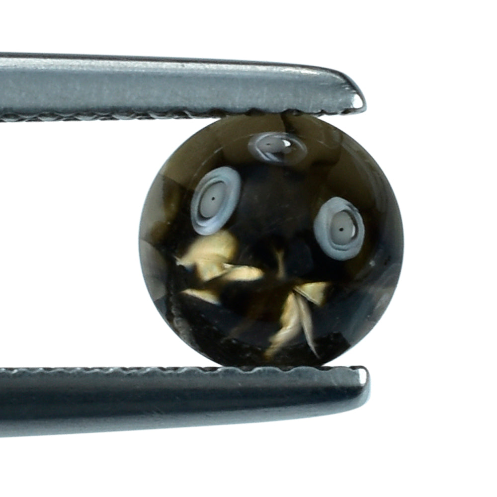 SMOKY QUARTZ BUFFTOP TWISTED CONCAVE BACK ROUND (DES#31) (LITE) 6MM 1.02 Cts.