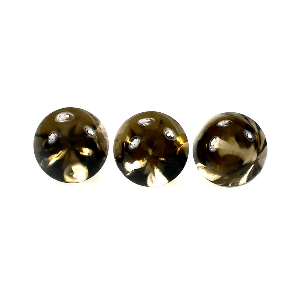 SMOKY QUARTZ BUFFTOP TWISTED CONCAVE BACK ROUND (DES#31) (LITE) 6MM 1.02 Cts.