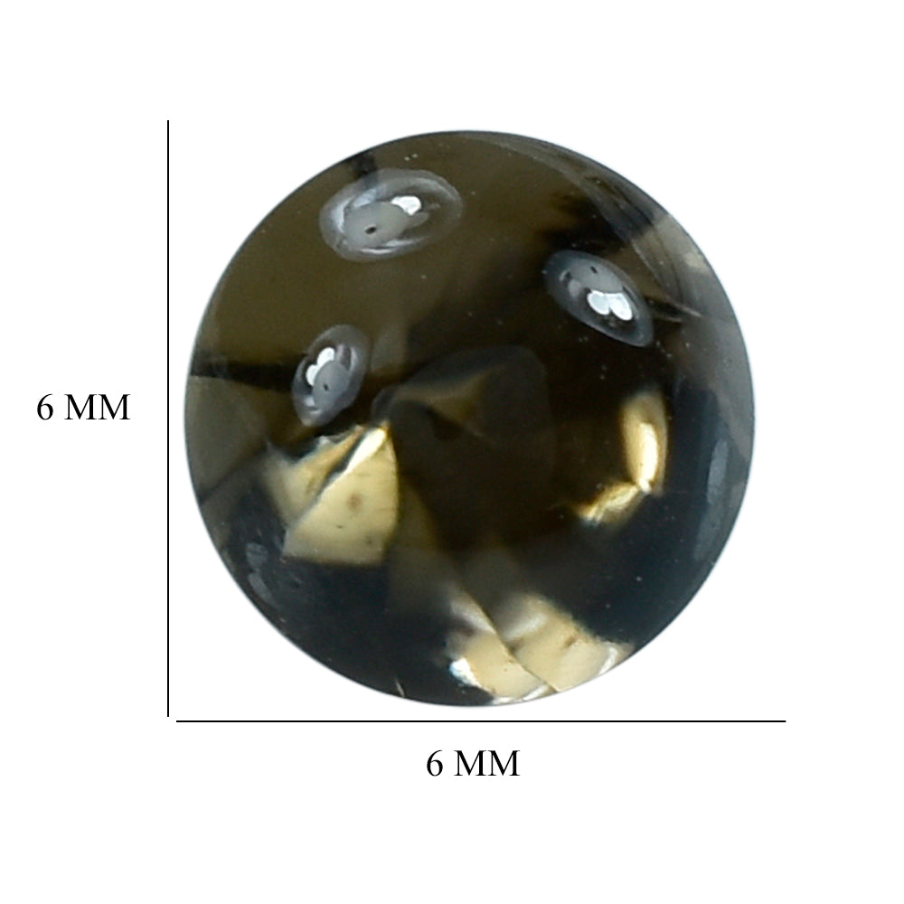 SMOKY QUARTZ BUFFTOP TWISTED CONCAVE BACK ROUND (DES#31) (LITE) 6MM 1.02 Cts.
