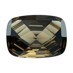 SMOKY QUARTZ CONCAVE CUT CUSHION (DES#6) (DARK) 14X10MM 5.78 Cts.
