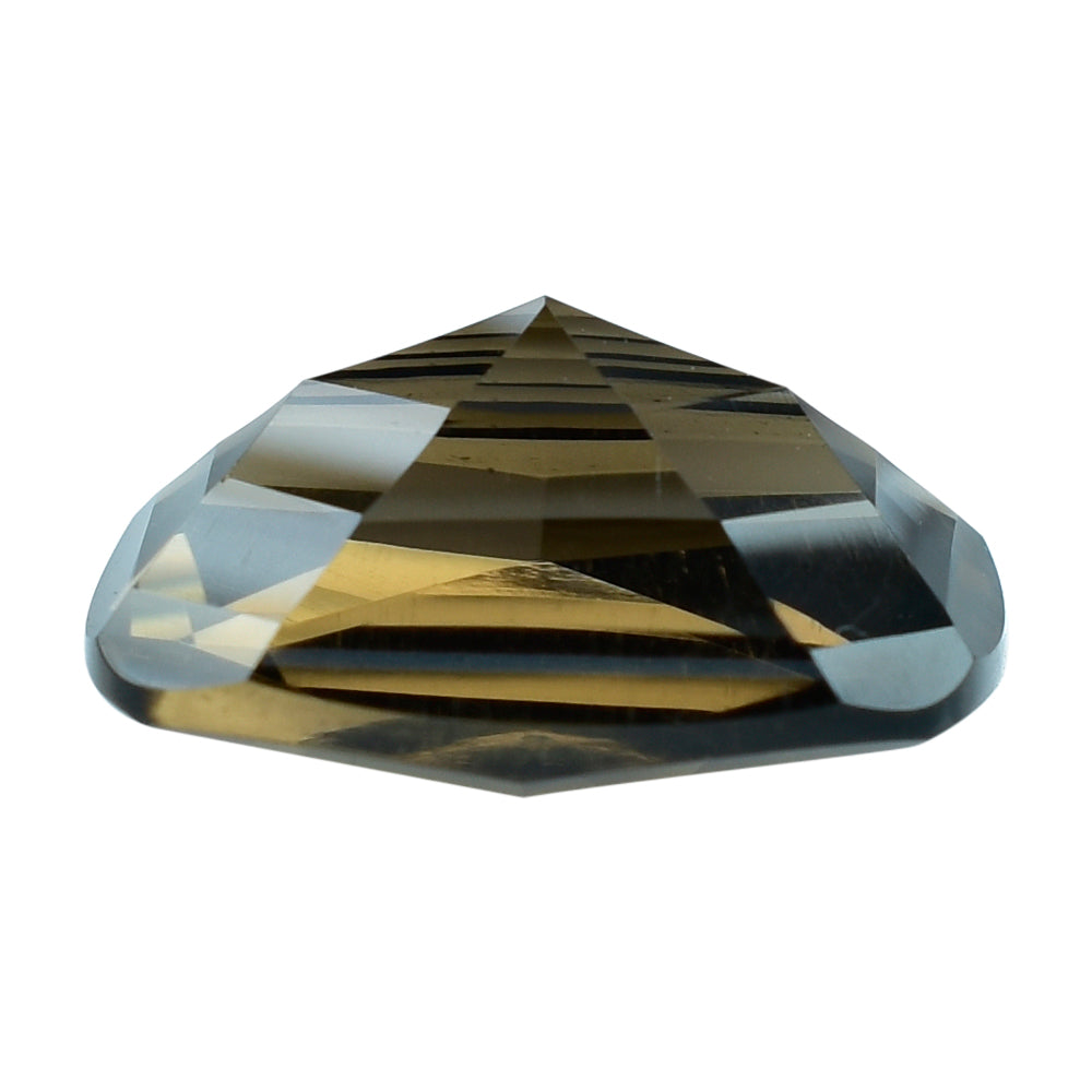 SMOKY QUARTZ CONCAVE CUT CUSHION (DES#6) (DARK) 14X10MM 5.78 Cts.