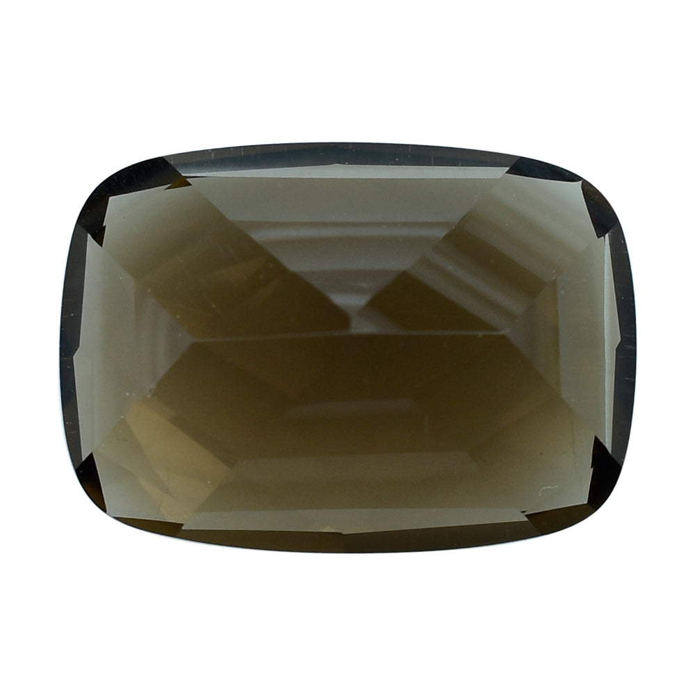 SMOKY QUARTZ CONCAVE CUT CUSHION (DES#6) (DARK) 14X10MM 5.78 Cts.