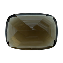 SMOKY QUARTZ CONCAVE CUT CUSHION (DES#6) (DARK) 14X10MM 5.78 Cts.