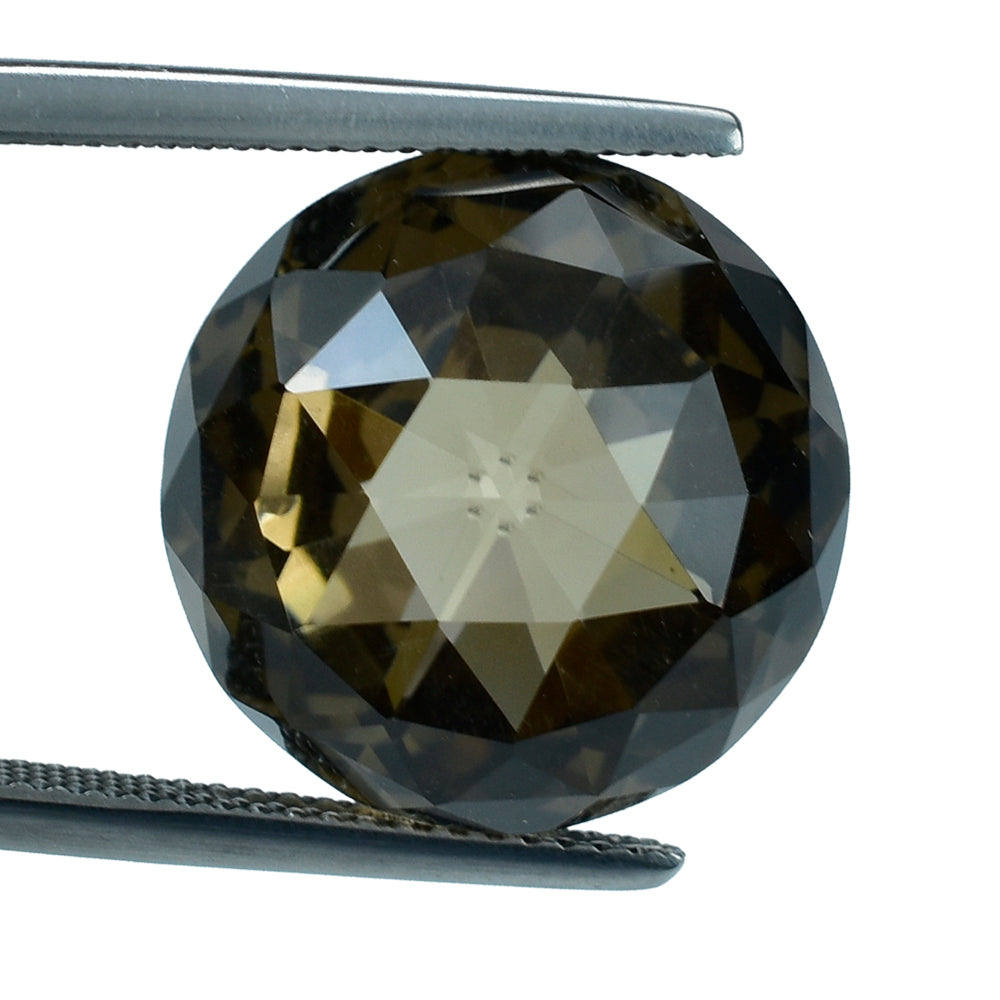 SMOKY QUARTZ HIGH DOME ROSE CUT ROUND (LITE) 16MM 14.75 Cts.