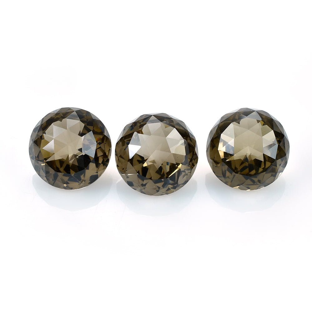 SMOKY QUARTZ HIGH DOME ROSE CUT ROUND (LITE) 16MM 14.75 Cts.