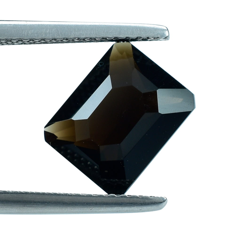 SMOKY QUARTZ OCTAGON RADIANT WITH TABLE OCTAGON (DARK) (DES#1) 10X8MM 2.90 Cts.