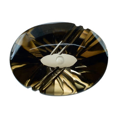 SMOKY QUARTZ FLAT BUFFTOP EVIL EYE OVAL (DES#112) (MEDIUM) 20X15MM 15.80 Cts.