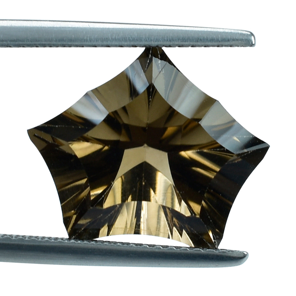 SMOKY QUARTZ CONCAVE CUT PENTAGON (DES#8) (MEDIUM) 16X13MM 7.35 Cts.