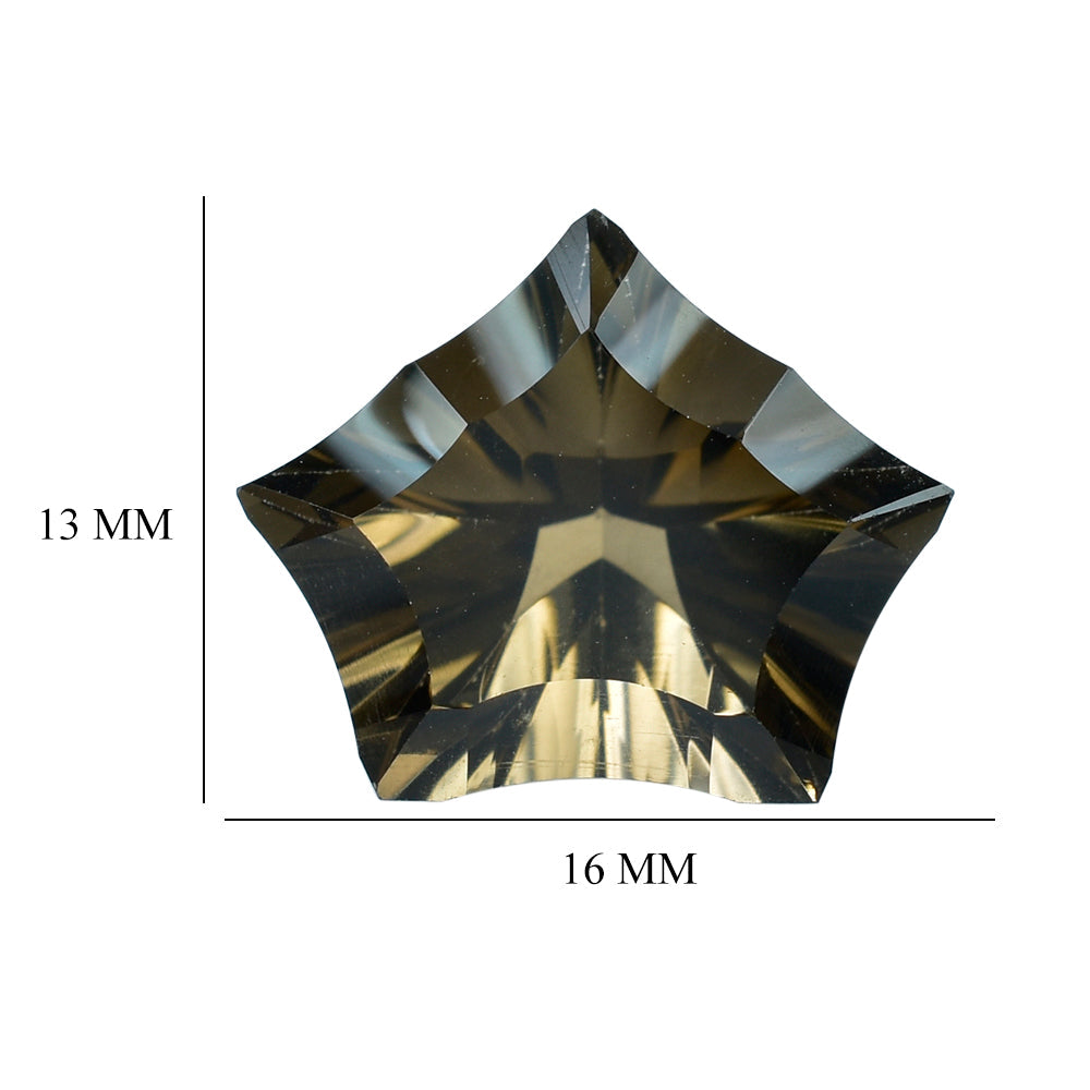 SMOKY QUARTZ CONCAVE CUT PENTAGON (DES#8) (MEDIUM) 16X13MM 7.35 Cts.