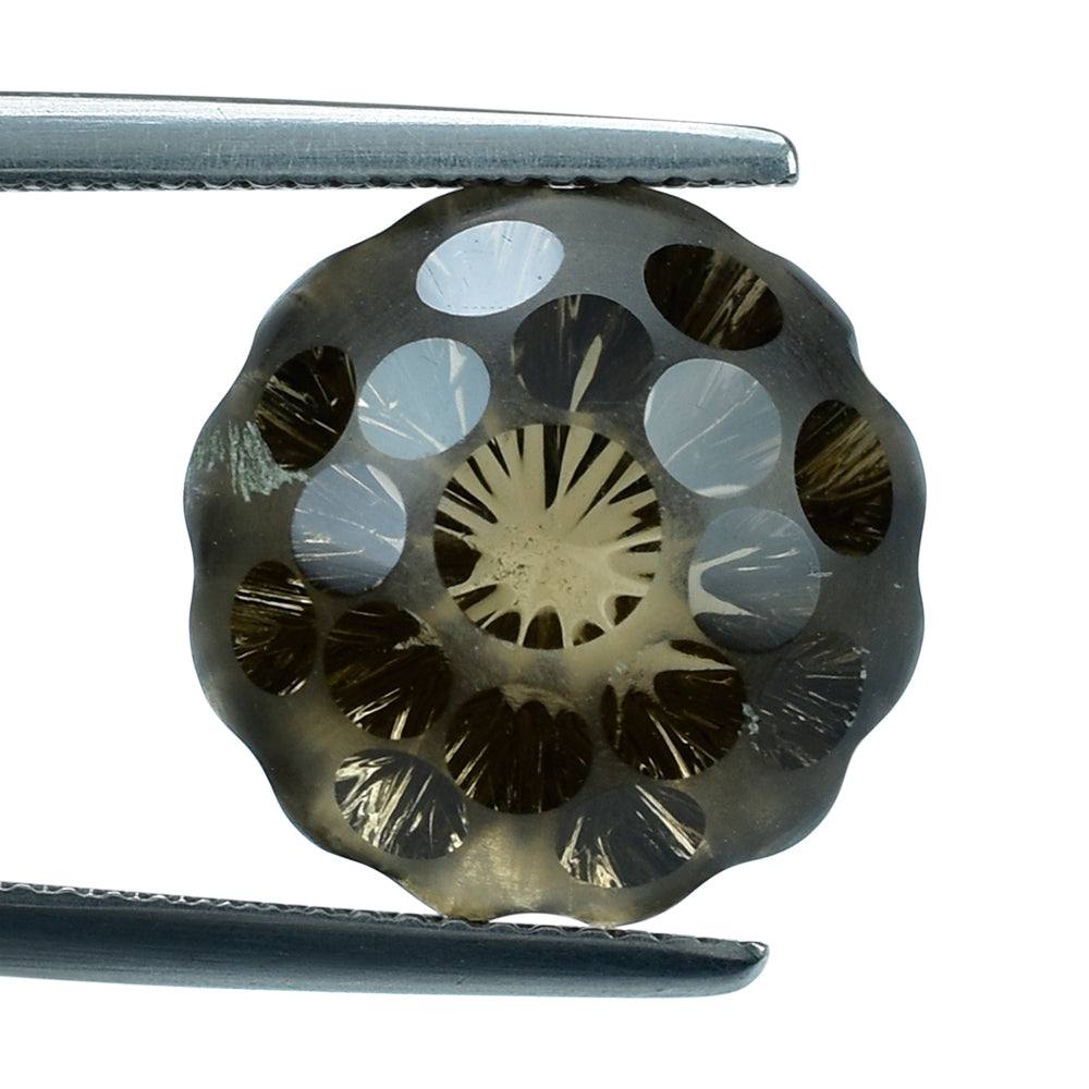 SMOKY QUARTZ UMBRELLA ROUND (DES#127) (MEDIUM) 14MM 10.33 Cts.