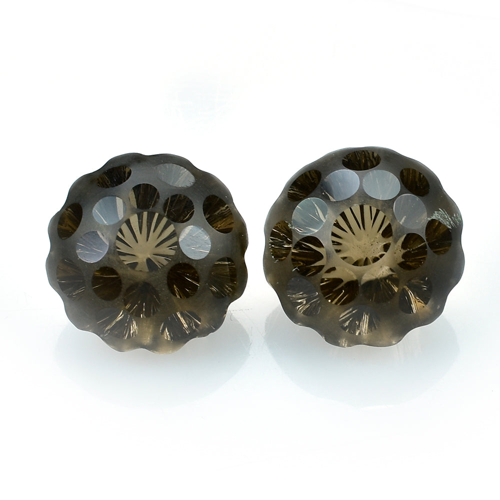 SMOKY QUARTZ UMBRELLA ROUND (DES#127) (MEDIUM) 14MM 10.33 Cts.