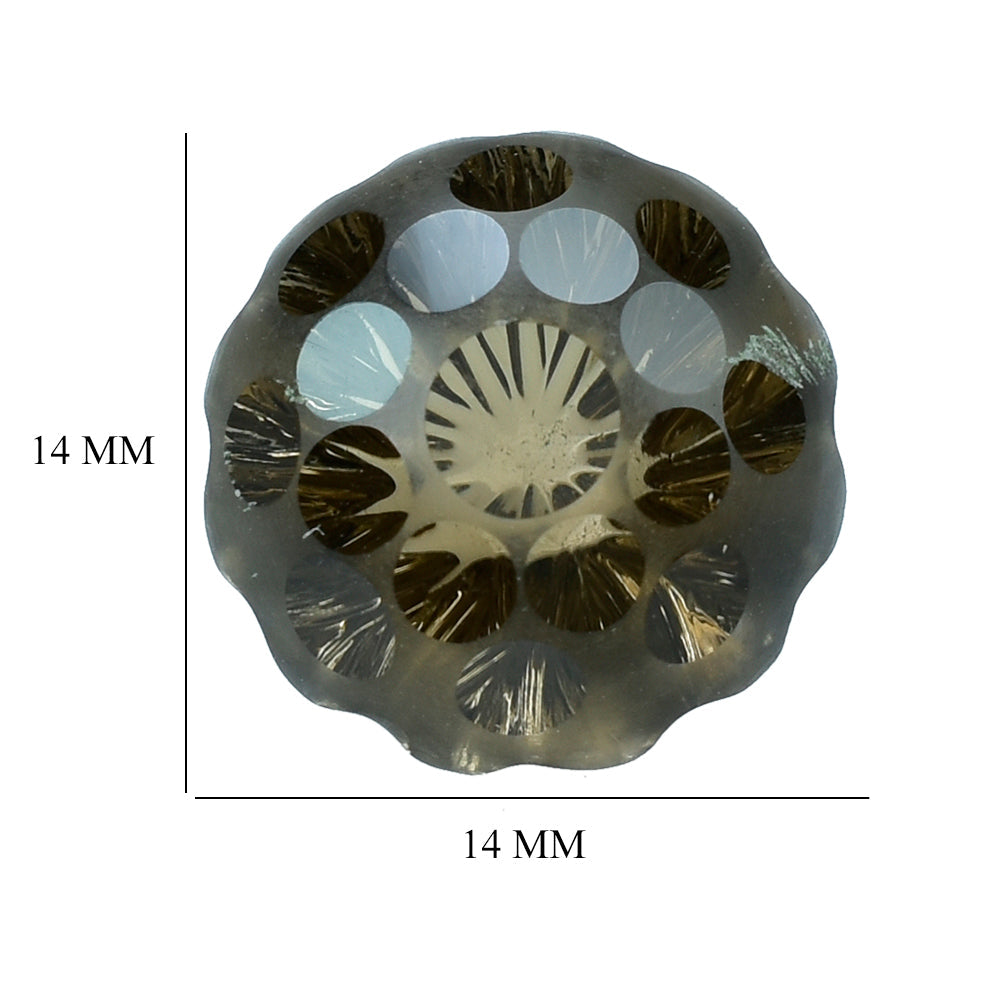 SMOKY QUARTZ UMBRELLA ROUND (DES#127) (MEDIUM) 14MM 10.33 Cts.