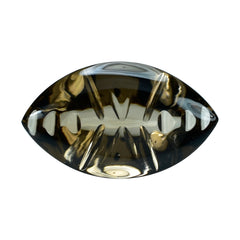 SMOKY QUARTZ BUFFTOP CROSS CONCAVE BACK MARQUISE (DES#102) (MEDIUM) 20X12MM 9.84 Cts.