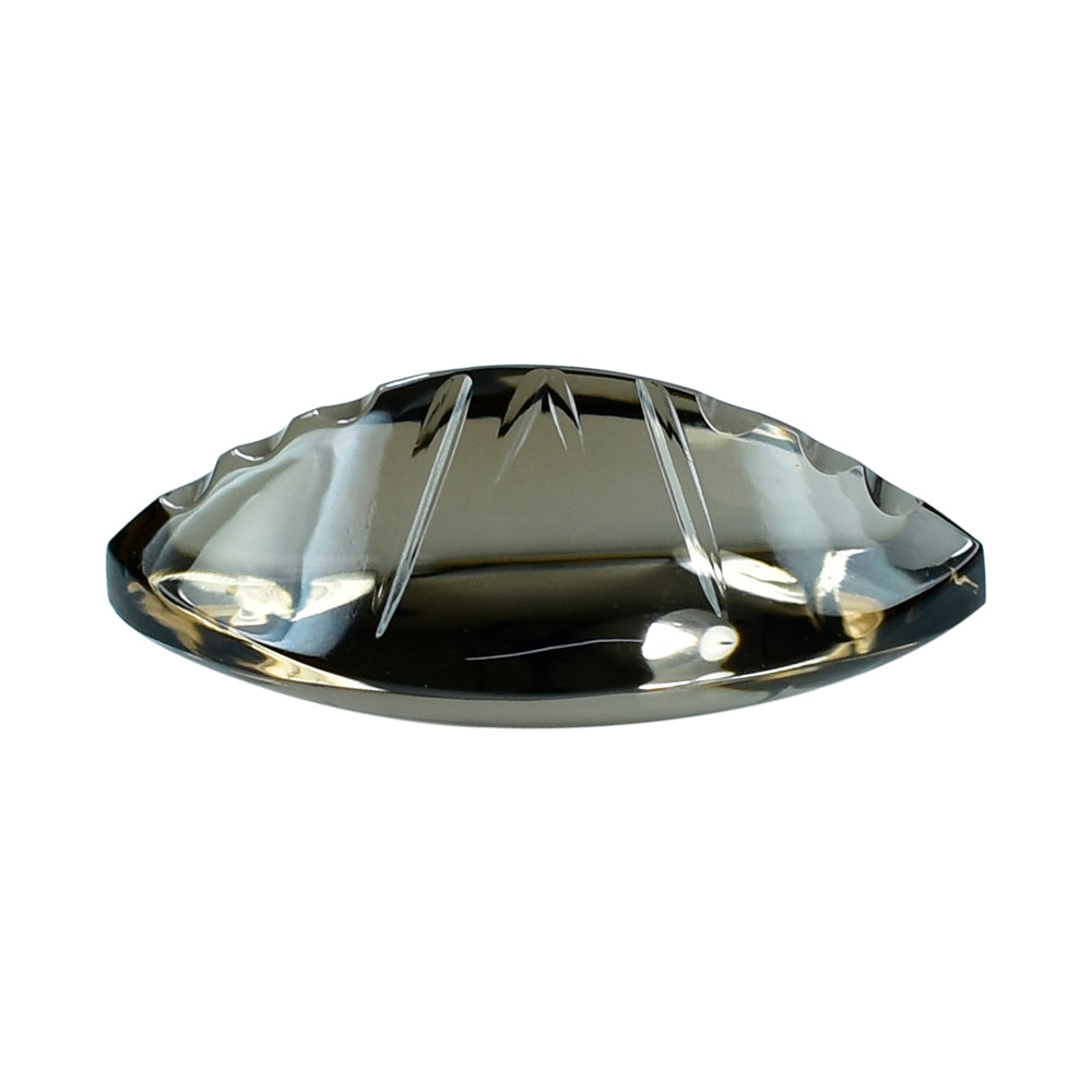 SMOKY QUARTZ BUFFTOP CROSS CONCAVE BACK MARQUISE (DES#102) (MEDIUM) 20X12MM 9.84 Cts.