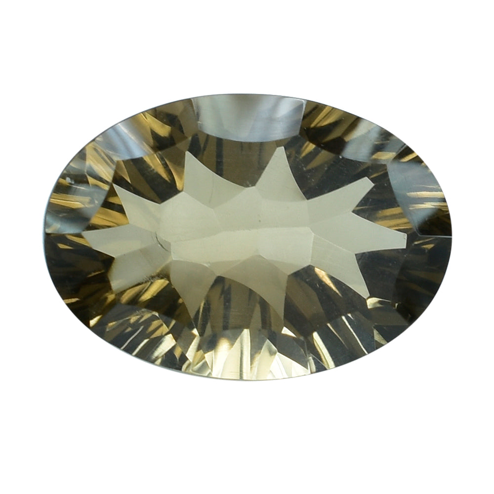 SMOKY QUARTZ CONCAVE SPLENDOR CUT OVAL (DES#74) (MEDIUM) 14X10MM 5.44 Cts.