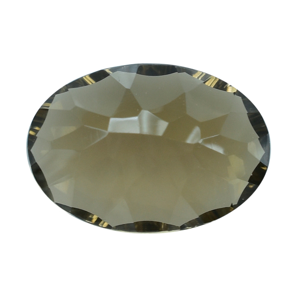 SMOKY QUARTZ CONCAVE SPLENDOR CUT OVAL (DES#74) (MEDIUM) 14X10MM 5.44 Cts.