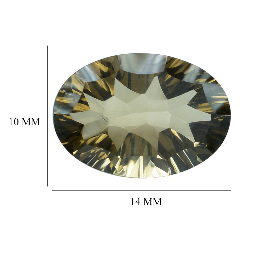 SMOKY QUARTZ CONCAVE SPLENDOR CUT OVAL (DES#74) (MEDIUM) 14X10MM 5.44 Cts.