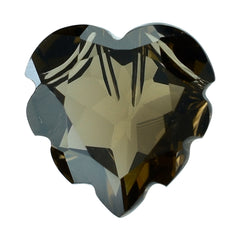 SMOKY QUARTZ CARVED HEART (DES#80) (DARK) 12MM 4.57 Cts.