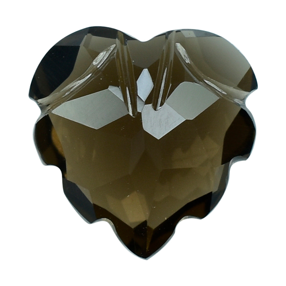 SMOKY QUARTZ CARVED HEART (DES#80) (DARK) 12MM 4.57 Cts.