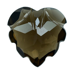 SMOKY QUARTZ CARVED HEART (DES#80) (DARK) 12MM 4.57 Cts.