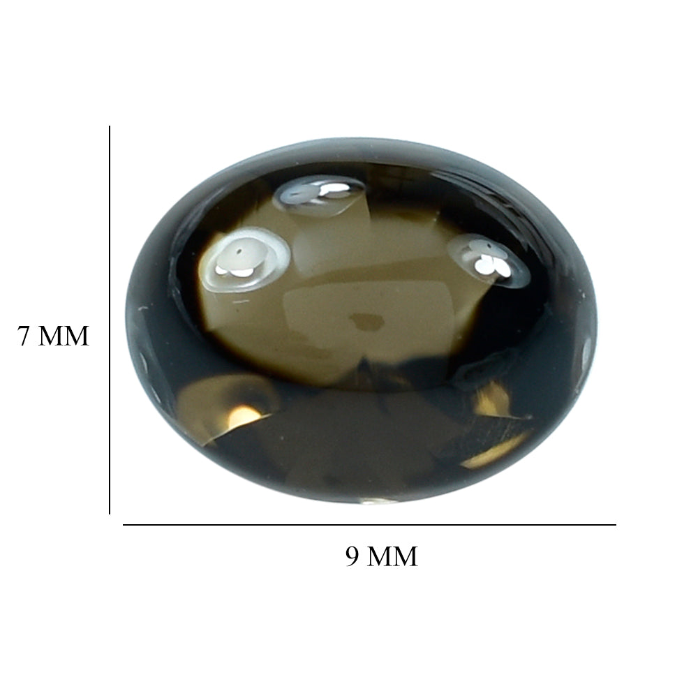 SMOKY QUARTZ BUFFTOP TWISTED CONCAVE OVAL (MEDIUM) 9X7MM 1.95 Cts.