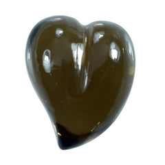 SMOKY QUARTZ SCRED HEART (DES#132) (MEDIUM) (HALF DRILL) 11X9MM 4.58 Cts.