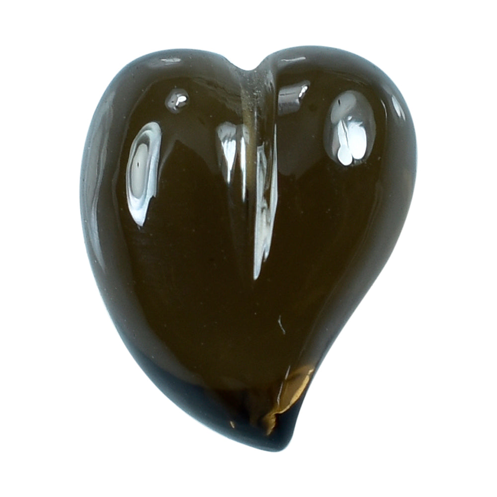 SMOKY QUARTZ SCRED HEART (DES#132) (MEDIUM) (HALF DRILL) 11X9MM 4.58 Cts.