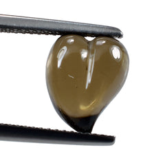 SMOKY QUARTZ SCRED HEART (DES#132) (MEDIUM) (HALF DRILL) 11X9MM 4.58 Cts.