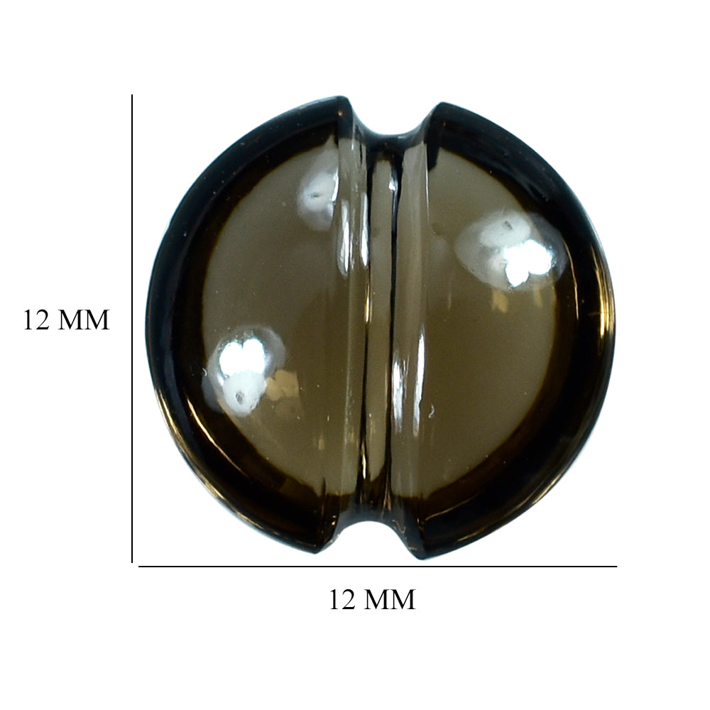 SMOKY QUARTZ LENTIL ROUND CARVED BELT (DES#25) (MEDIUM) 12MM 4.80 Cts.