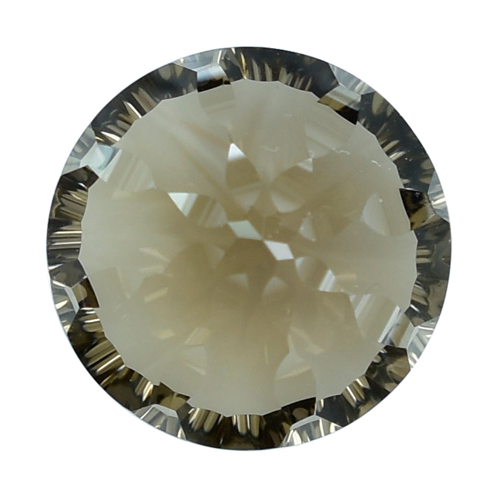 SMOKY QUARTZ CONCAVE SPLENDOR CUT ROUND (DES#75) (MEDIUM) 18MM 17.78 Cts.