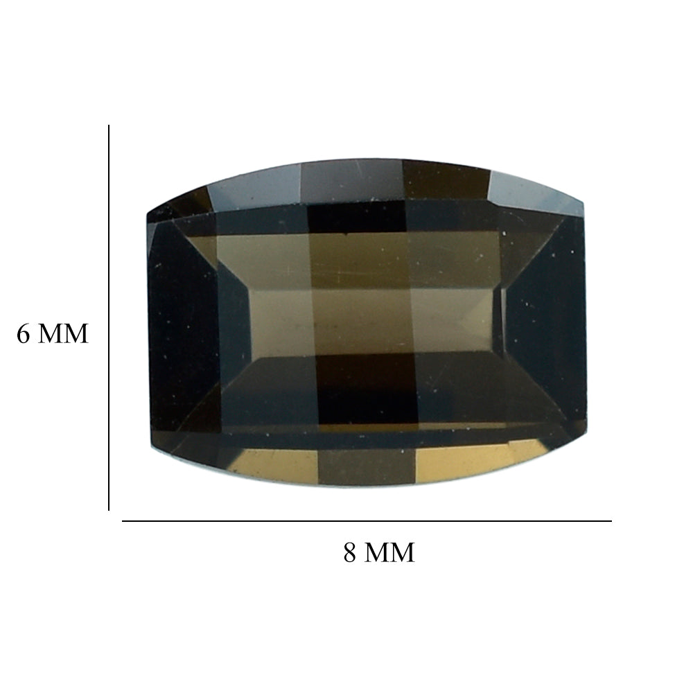 SMOKY QUARTZ BAR CUT BARREL (DES#128) (DARK) 8X6MM 1.39 Cts.