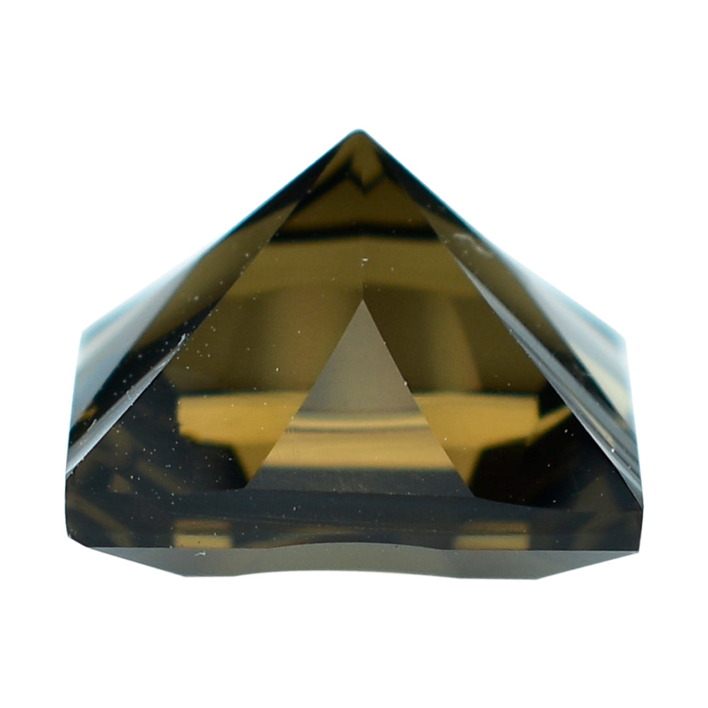 SMOKY QUARTZ CONCAVE CUT SQUARE (DES#48) (MEDIUM) 12MM 8.05 Cts.