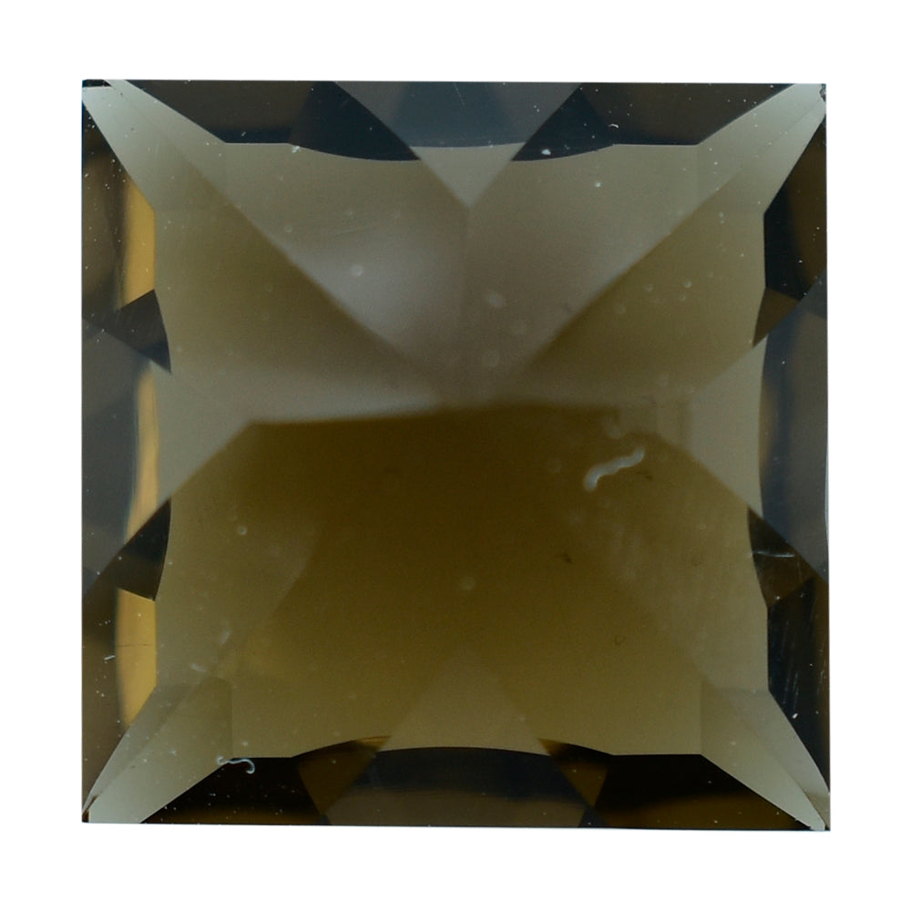 SMOKY QUARTZ CONCAVE CUT SQUARE (DES#48) (MEDIUM) 12MM 8.05 Cts.