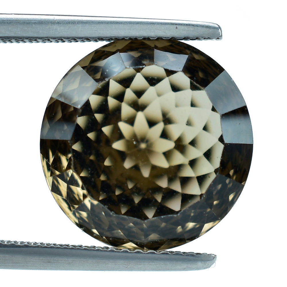 SMOKY QUARTZ NIRVANA CUT ROUND (DES#81) (MEDIUM) 14MM 8.24 Cts.