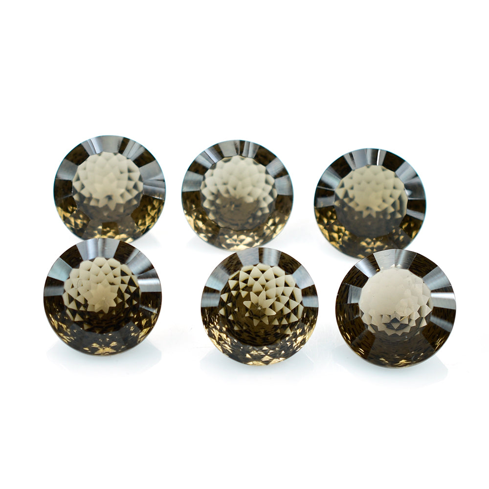 SMOKY QUARTZ NIRVANA CUT ROUND (DES#81) (MEDIUM) 14MM 8.24 Cts.